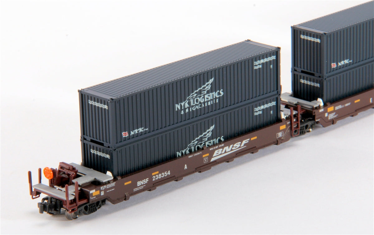 Kato 106-6150 N BNSF 5-Unit Stack Car w/40' NYK Containers Set #238354