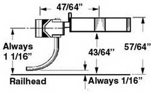 Kadee 742 O Medium Overset Shank Metal Coupler with Plastic #817 Draft Gear Box