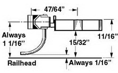 Kadee 747 O Medium Underset Shank Metal Coupler with Plastic #817 Draft Gear Box