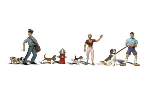 Woodland Scenics A2768 O Scenic Accents People and Pets Figures (Set of 8)