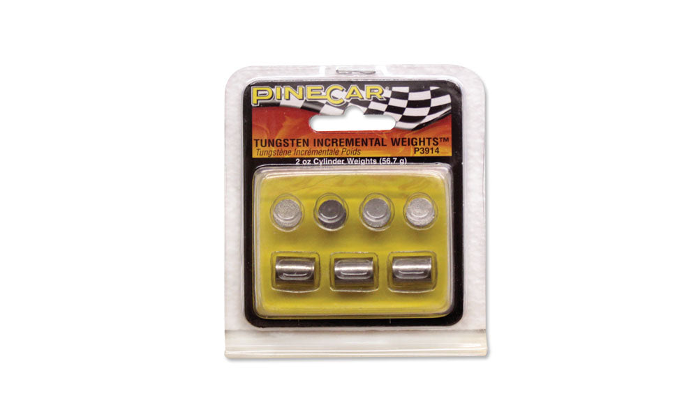 PineCar P3914 2oz Tungsten Incremental Weights Cylinder (Pack of 7)