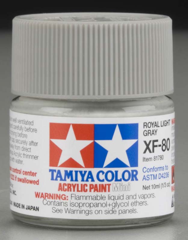 Tamiya 81780 Mini XF80 Royal Light Gray Acrylic Paint - 3/8 oz. Bottle