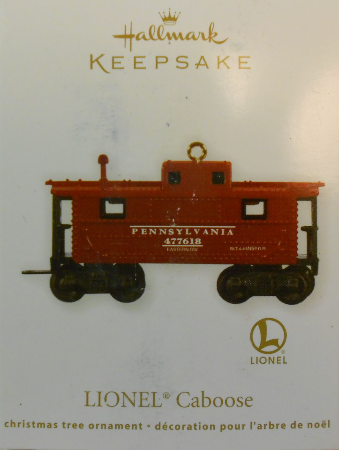 Hallmark QXI2169 Lionel Pennsylvania 477618 Caboose Christmas Ornament