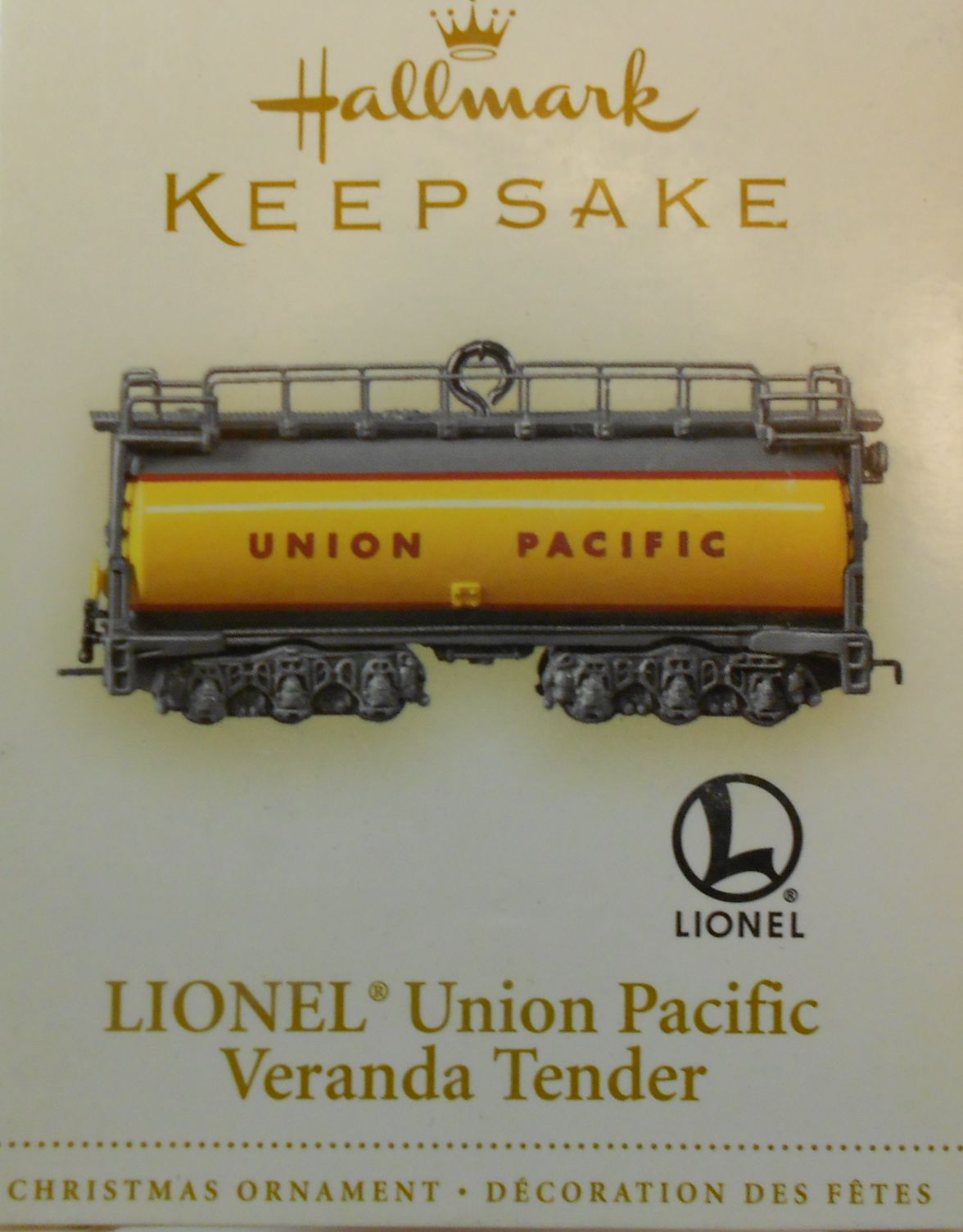 Hallmark QXI6173 Lionel Union Pacific Veranda Tender Christmas Tree Ornament