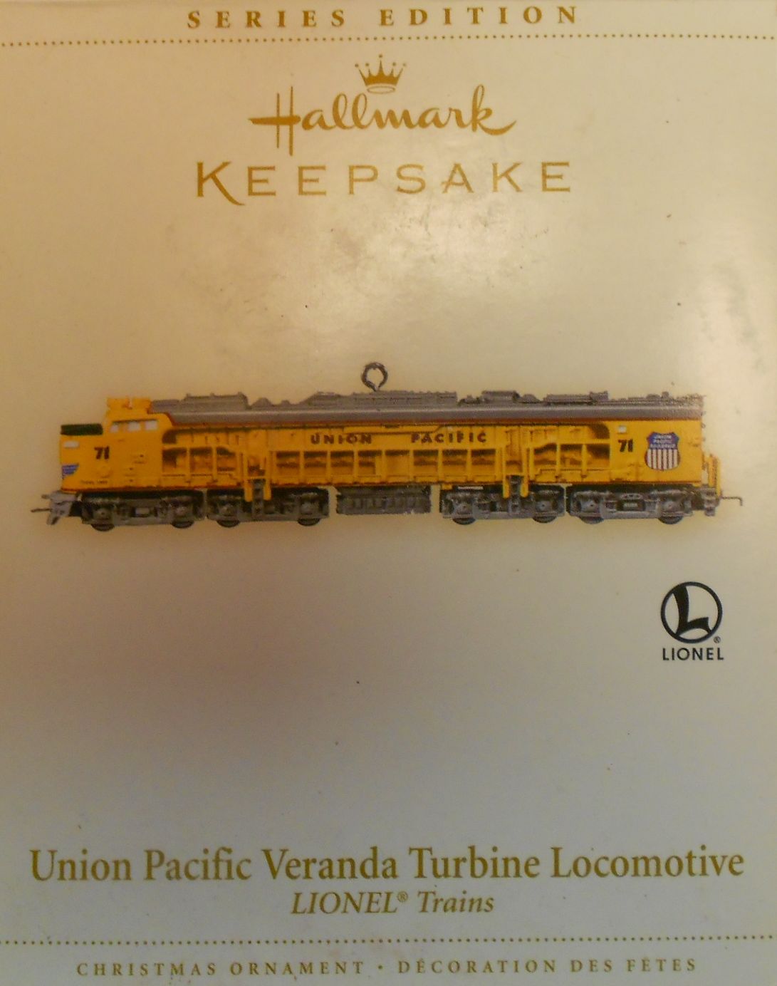 Hallmark QX2323 Lionel Union Pacific Veranda Turbine Locomotive OrnamentKeepsake