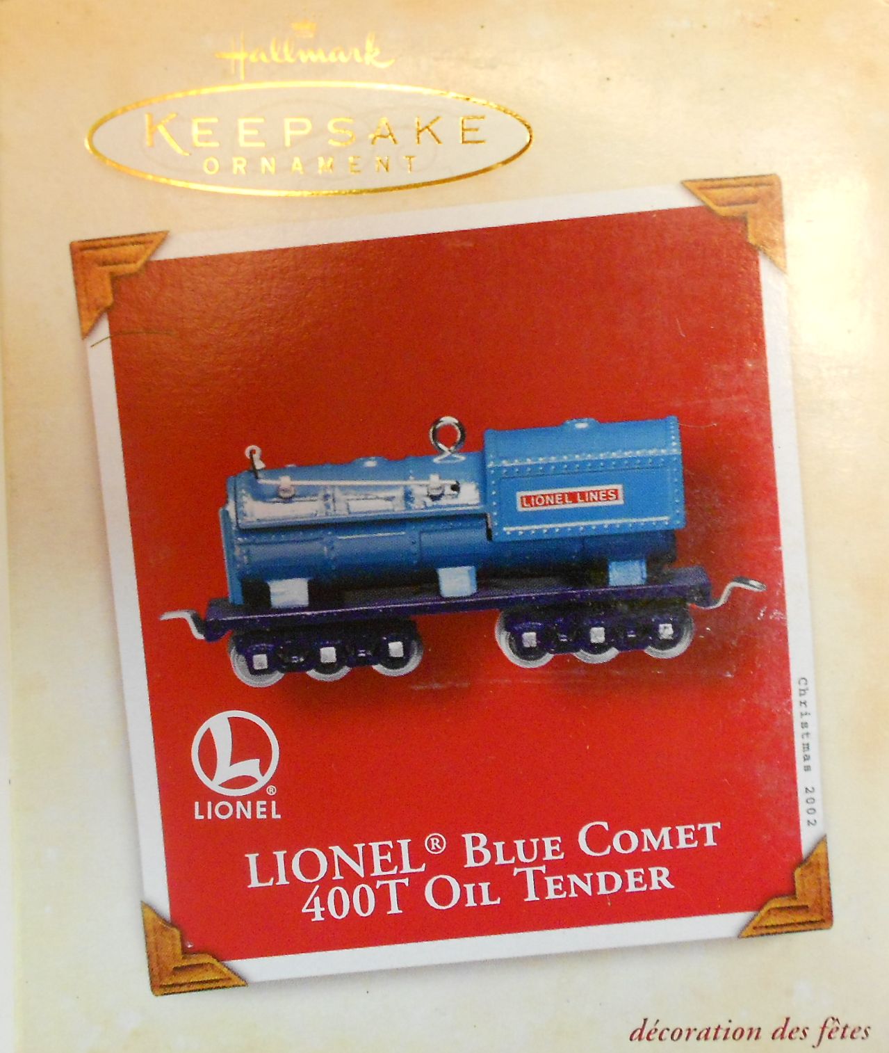 Hallmark QX8243 Lionel Blue Comet 400T Oil Tender Christmas Ornament Keepsake