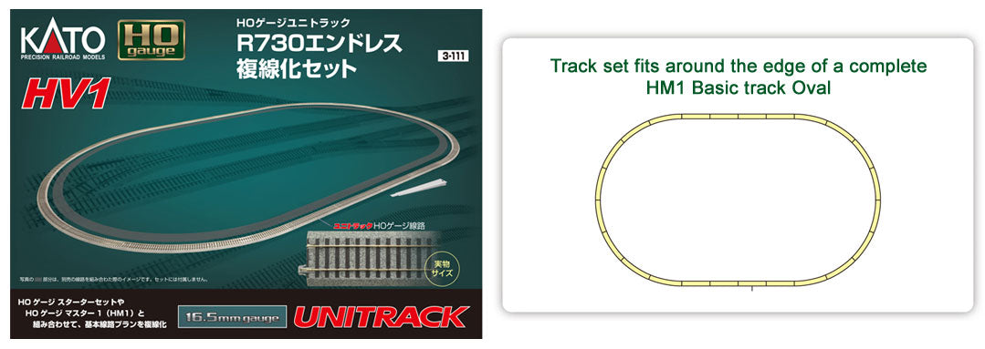 Kato 3-111 HO HV1 R730mm Outer Track Oval – Trainz