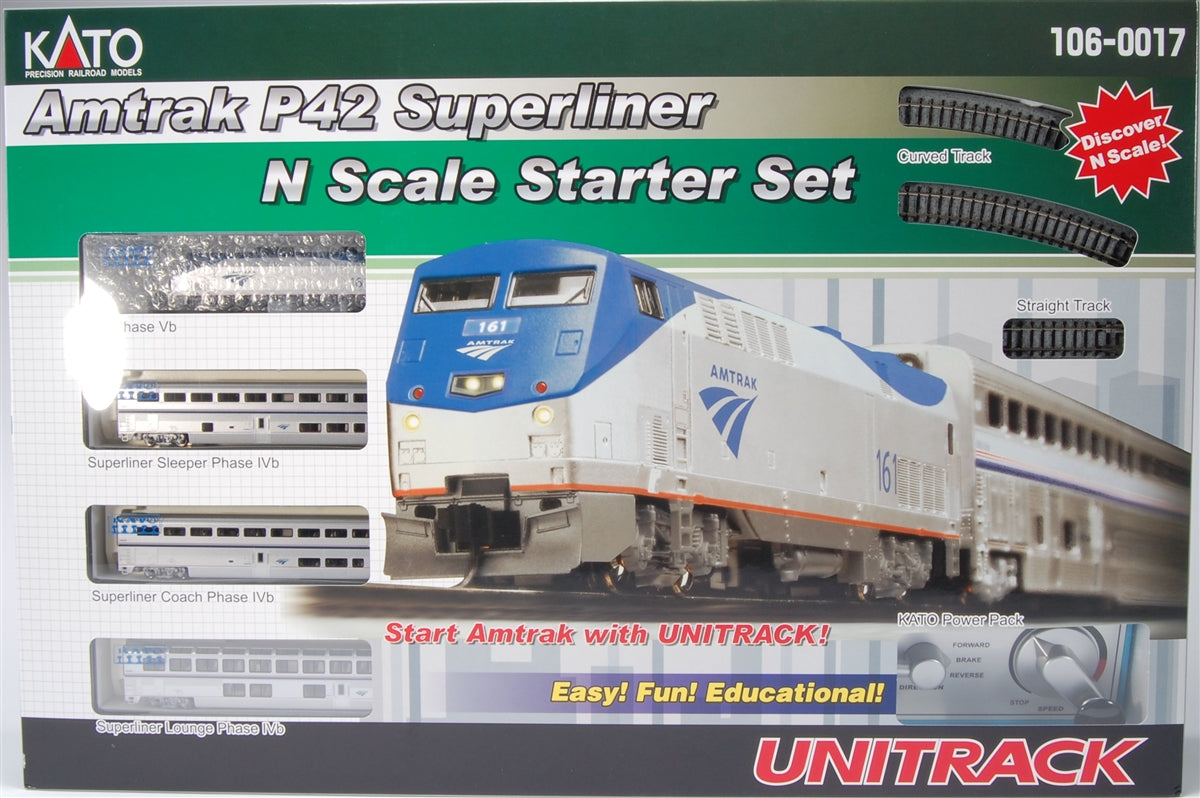 Kato 106-0017 N Scale Amtrak P42 Superliner Diesel Starter Train Set