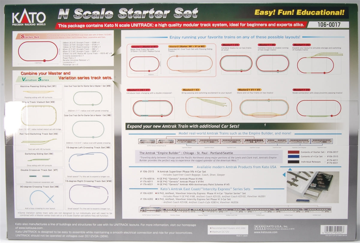Kato 106-0017 N Scale Amtrak P42 Superliner Diesel Starter Train Set