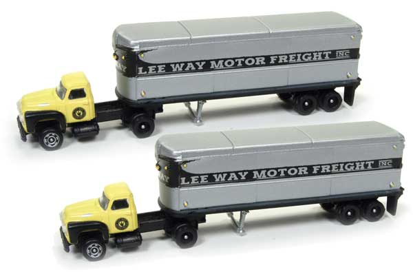 Classic Metal Works 51173 N Mini Metals Lee Way Trucking 54 Ford Tractor/Trailer