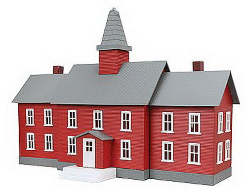 Model Power 783 HO Little Red School House Assembled Lighted W/2 Figures