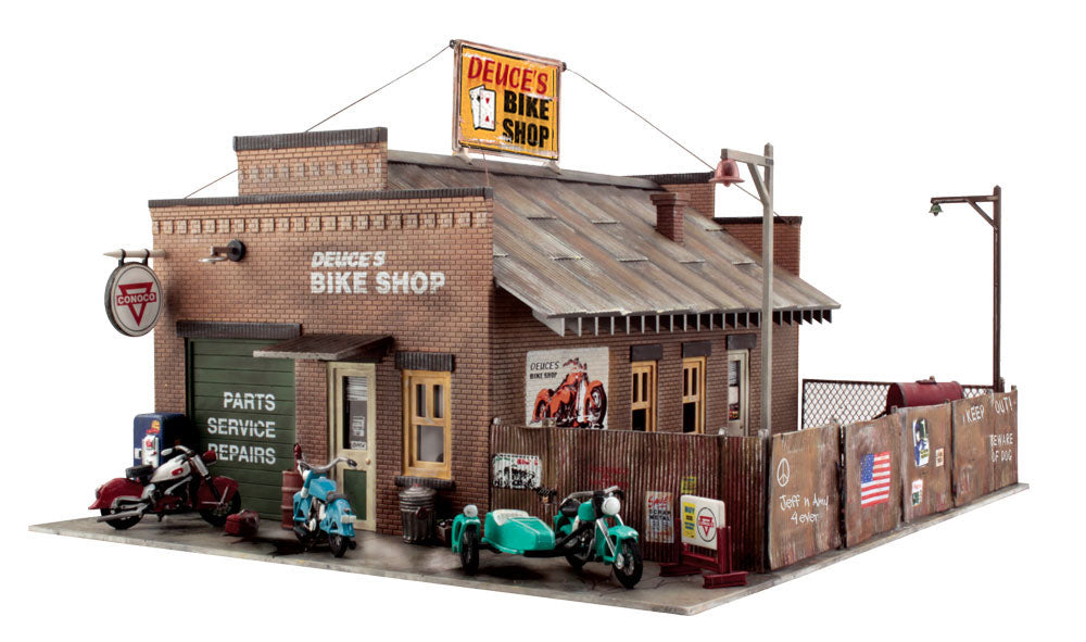 Woodland Scenics BR5045 HO Built-&-Ready Deuce's Bike Shop Assembled Building