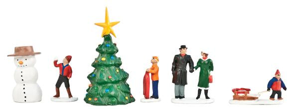 Lionel 6-37852 O Christmas People with Snowman and Christmas Tree (Set of 6) LN/Box