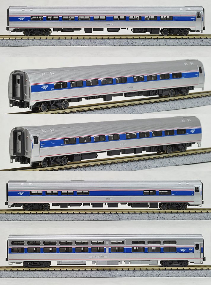 Kato 106-6286 N Amtrak Amfleet Viewliner Intercity Express Phase VI Add On Cars LN/Box