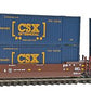 Kato 106-6169 N AOK MAXI-IV 53' Stack Car 3pk #55353 w/CSX Containers NIB