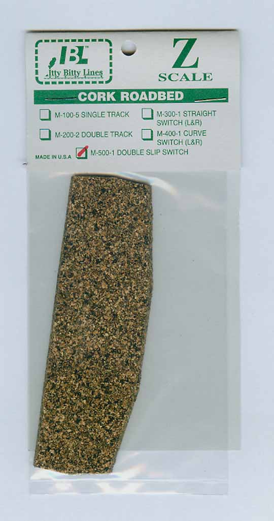 Itty Bitty Lines 5001 Z Cork Roadbed Precut Double Slip Turnout Switch Pad