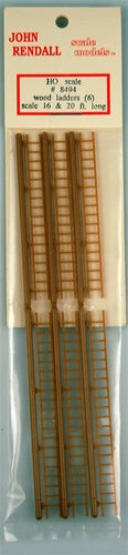 JV Models 8494 HO Natural Wood 16' & 21' 4.9m & 6.4m Wood Ladder (Pack of 6)