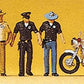 Preiser 10370 HO USA Policemen Figures with Motorcycle (Set of 5)