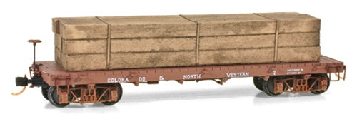 Micro-Trains 85500090 HOn3 Colorado & Northwestern 30' Wood Flatcar w/Load #7 LN/Box