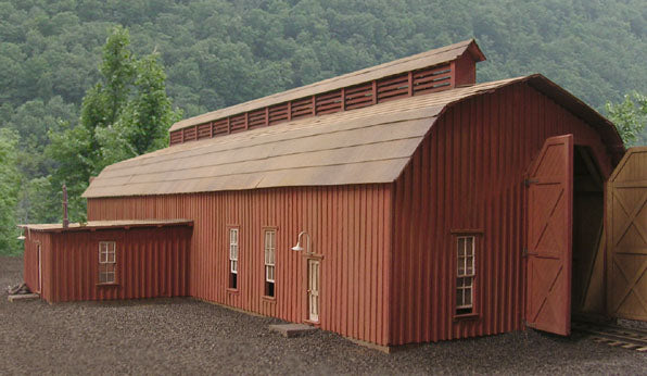 BTS 27446 HO Scale McCabe Two-Stall Engine House Laser-Cut Model Building Kit