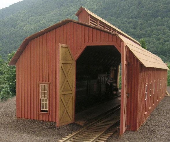 BTS 27446 HO Scale McCabe Two-Stall Engine House Laser-Cut Model Building Kit