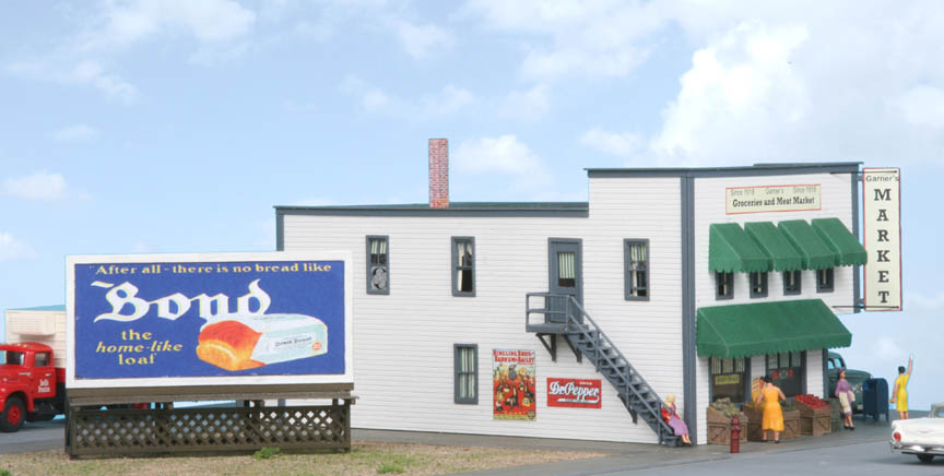 American Model Builders 189 HO Garner's Market Laser Art Building Kit