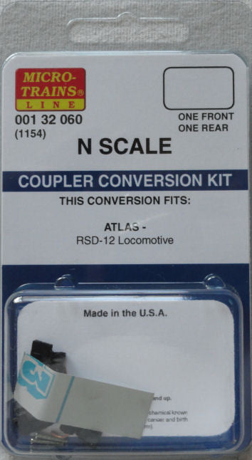 Micro-Trains 00132060 N Atlas RSD-12 Pilot Locomotive Coupler Conversion Kit