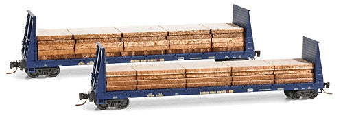 Micro-Trains 52700112 Z 60' Golden West Service Bulkhead Flatcar w/Plywood Loads