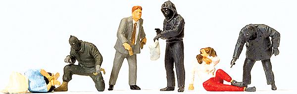 Preiser 10588 HO Robbers & Victims Figures (Set of 6)