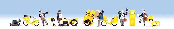 Noch 15086 HO Scale Postmen and Accessories Figures (Set of 6)