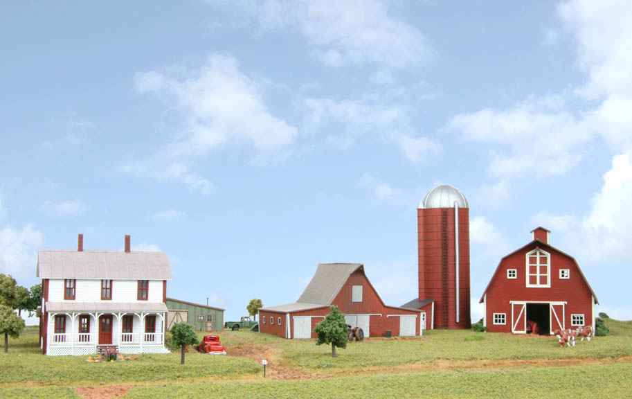 American Model Builders 620 Laser Art Farm Silo with Shed N Scale Kit