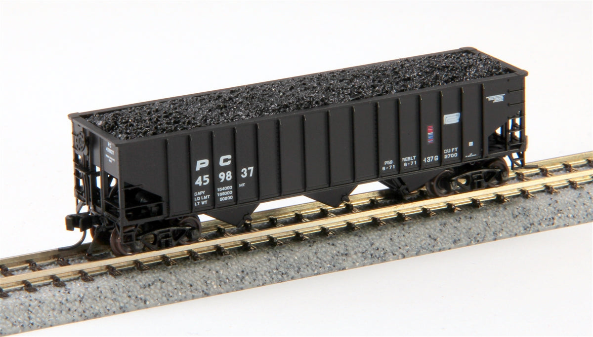 Bluford Shops 14141 N Scale Penn Central  Rib Side 3-Bay Hopper #459837