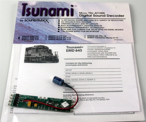 SoundTraxx 828041 Tsunami TSU-AT1000 1-Amp Digital Sound Control Decoder EMD 645