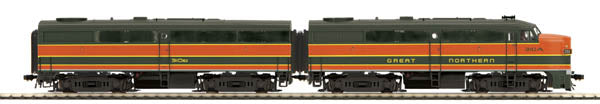MTH 80-2101-1 HO Scale Great Northern Alco F1 A/B Diesel Set w/ ProtoSound 3