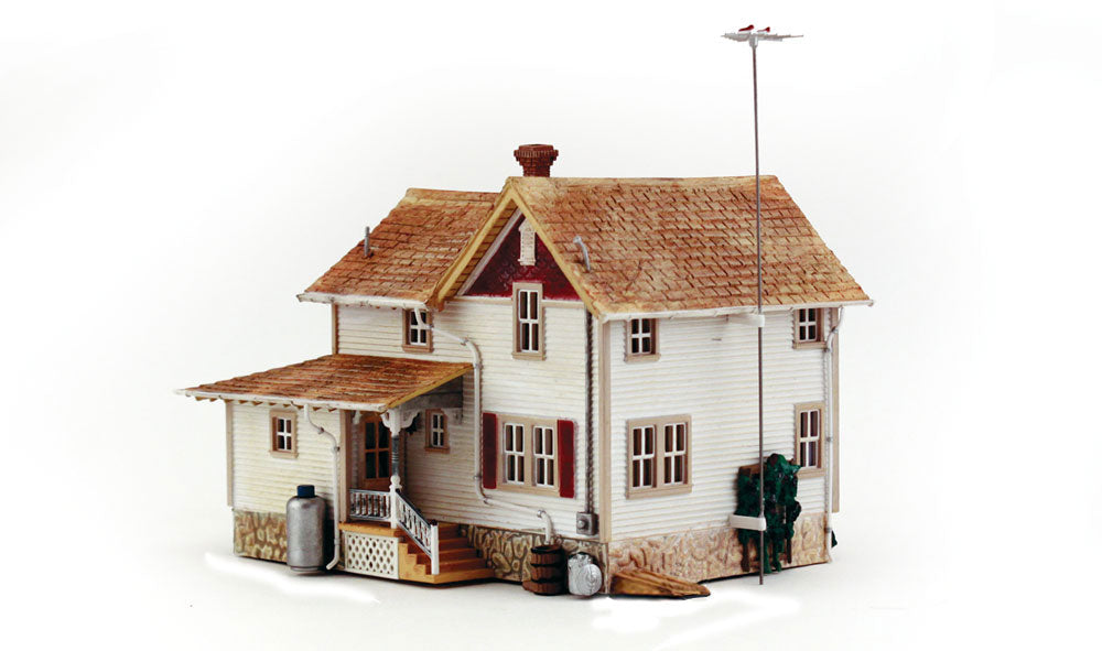 Woodland Scenics BR5046 HO Built-&-Ready Corner Porch House Assembled Building
