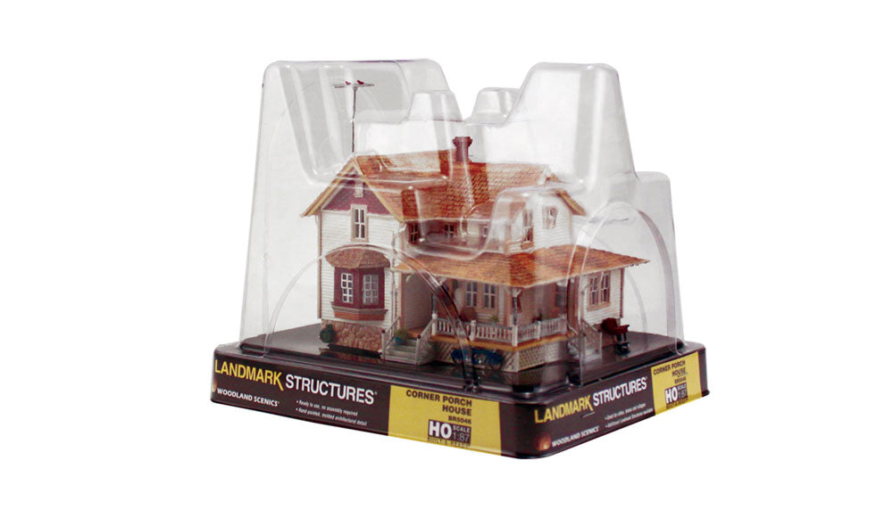 Woodland Scenics BR5046 HO Built-&-Ready Corner Porch House Assembled Building