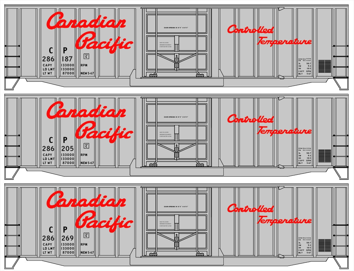 Accurail 56404 Canadian Pacific 50' Ext Post Boxcar Kit 3/Pack