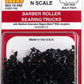 Micro-Trains 00310042 N Barber Roller-Bearing Trucks w/Med Ext. Couplers (10pr)