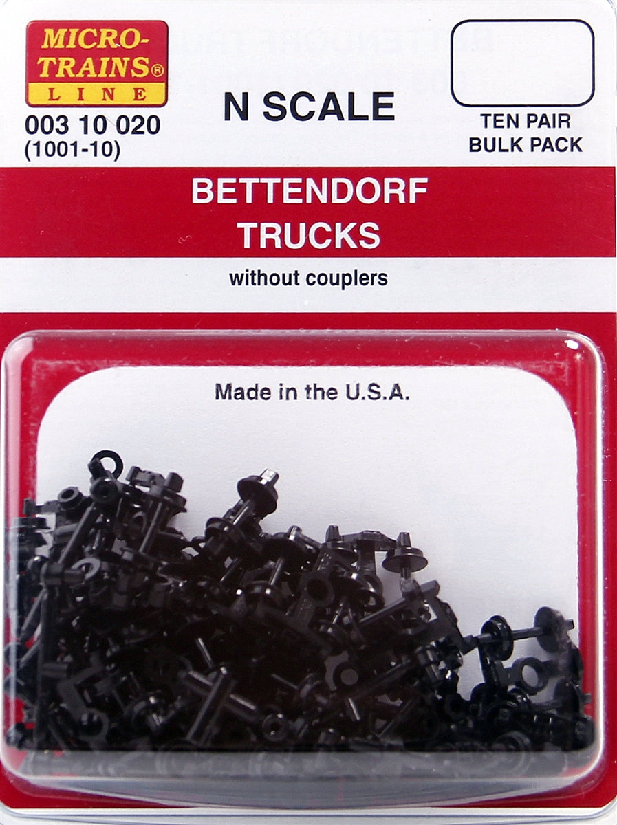 Micro-Trains 00310020 N Bettendorf Trucks with No Couplers (Pair of 10)