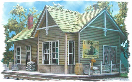 Bar Mills 0911 HO Laser Cut Wood Whistle Stop Junction Building Kit