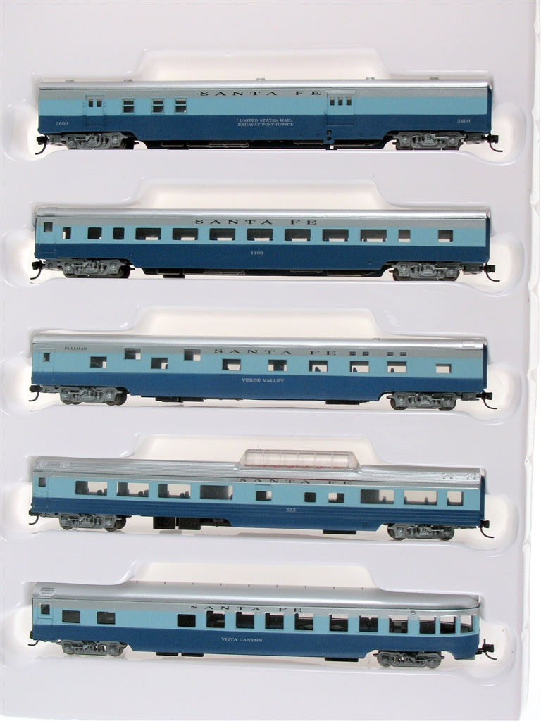 Con-Cor 40402 N Scale Atchison Topeaka Santa Fe Passenger Car Set (5)