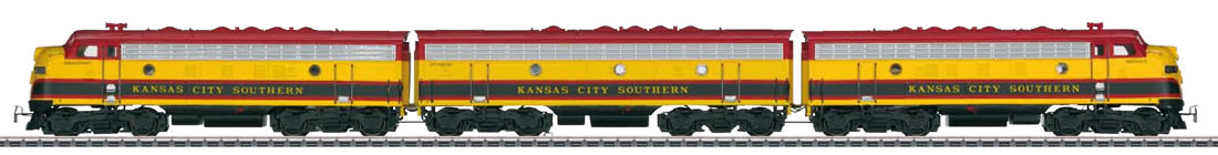 Marklin 37628 HO Kansas City Southern EMD F-7 ABA Diesel Set