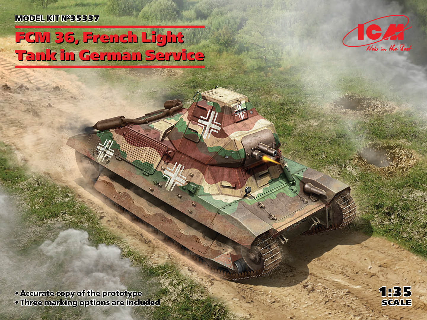ICM 35337 1:35 German FCM 36 French Light Military Tank Model Kit