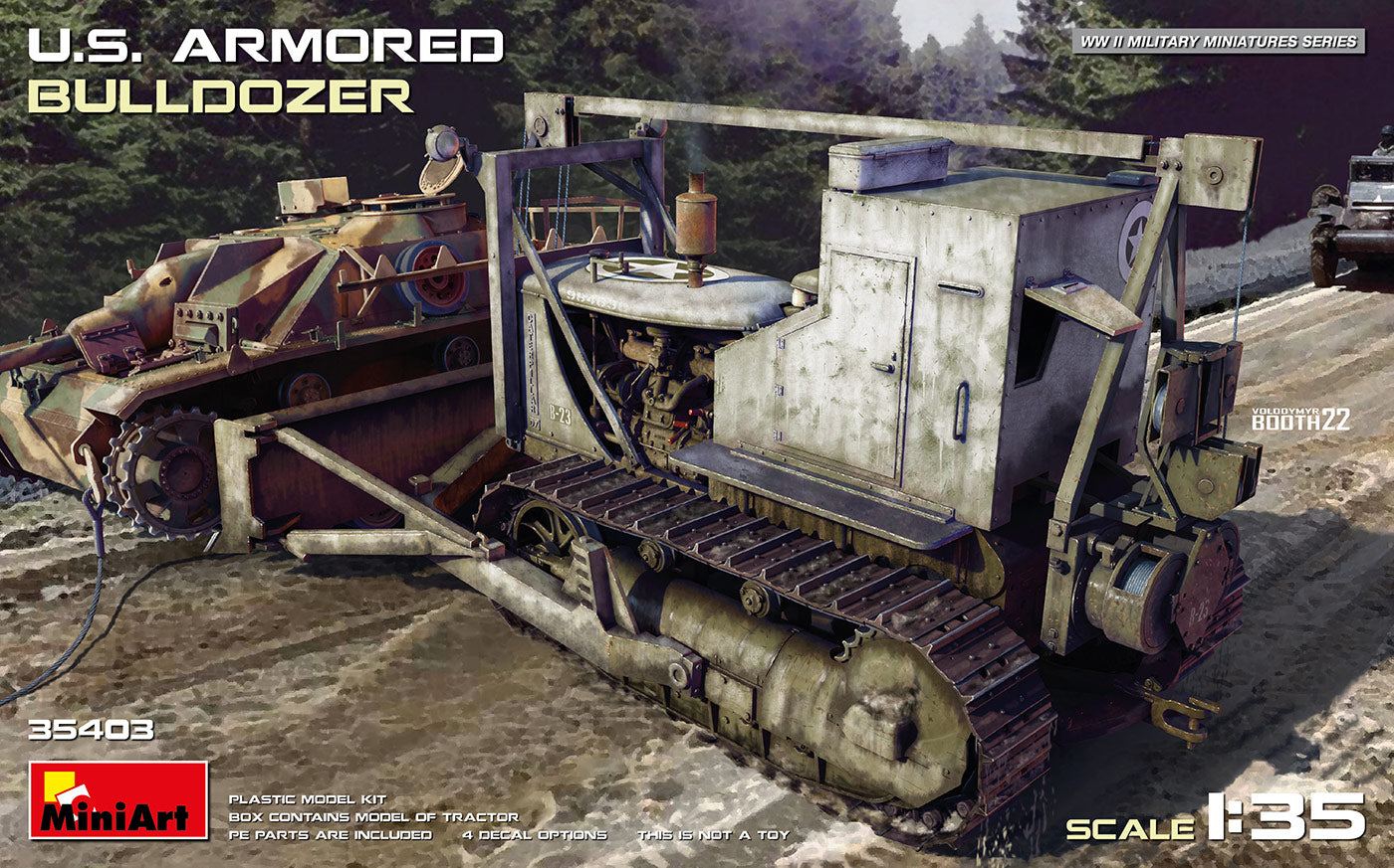 MiniArt 35403 1:35 U.S. Armored Bulldozer Plastic Model Kit