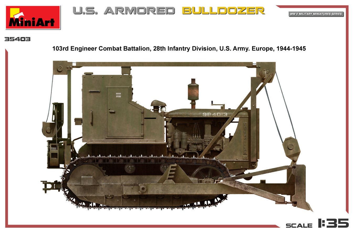 MiniArt 35403 1:35 U.S. Armored Bulldozer Plastic Model Kit