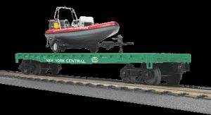 MTH 30-76540 O NYC 50' Flatcar with Rescue Boat