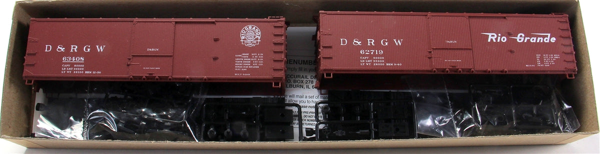 Accurail 1219 HO Scale Denver and Rio Grande Western 40' USRA Double Door Boxcar