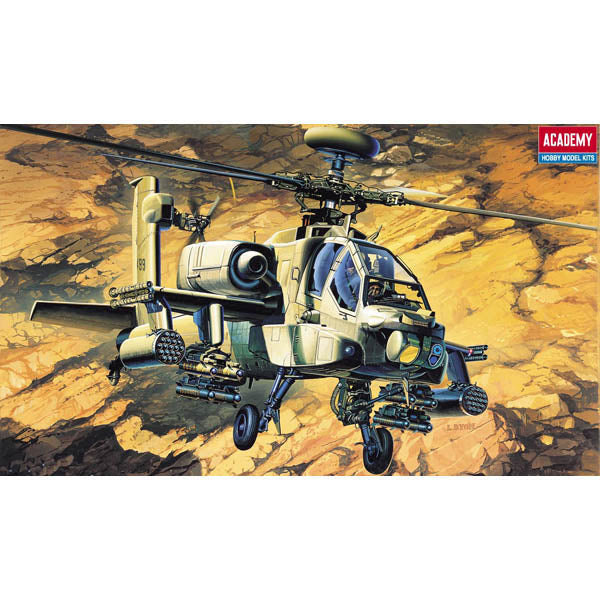 Academy 12262 1:48 AH-64A Apache USA Military Aircraft Helicopter Model Kit