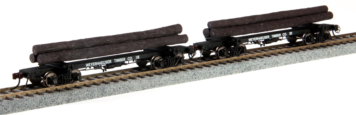 Rivarossi HR6209 HO Weyerhaeuser Timber Skeleton Log Car (Set of 2)