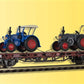 Kibri 26252 HO Flatcar w/2 Lanz Bulldog Tractor Load - Ready to Run